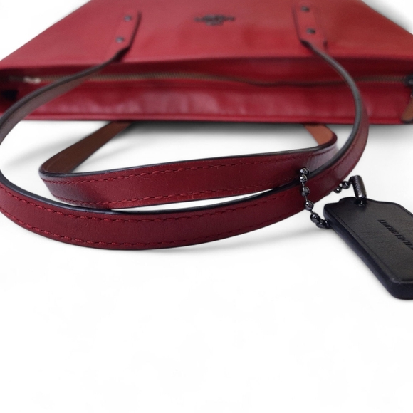 Ltd Ed DISNEY X COACH Mickey Mouse Dark Red Leather Tote Tag Shoulder Bag - Picture 12 of 16